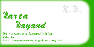 marta wayand business card