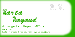 marta wayand business card